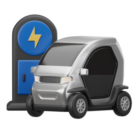 Electric Car  3D Icon