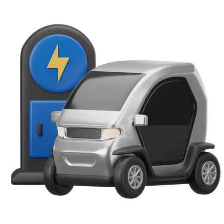 Electric Car  3D Icon