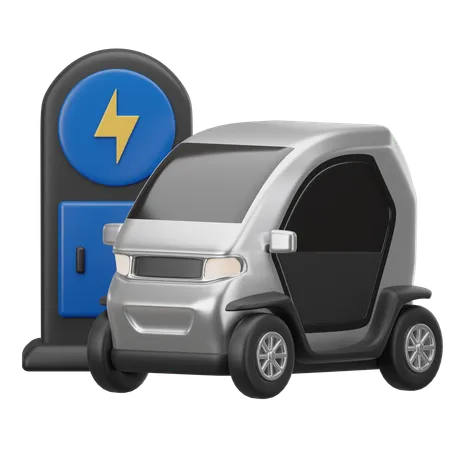 Electric Car  3D Icon