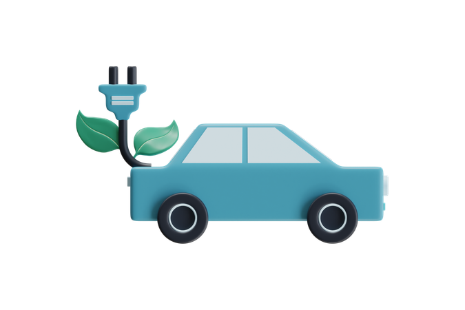 Electric Car  3D Icon