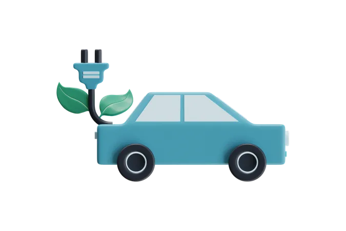 Electric Car  3D Icon