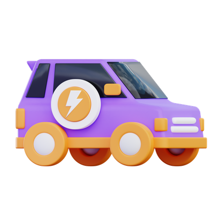 Electric Car  3D Icon