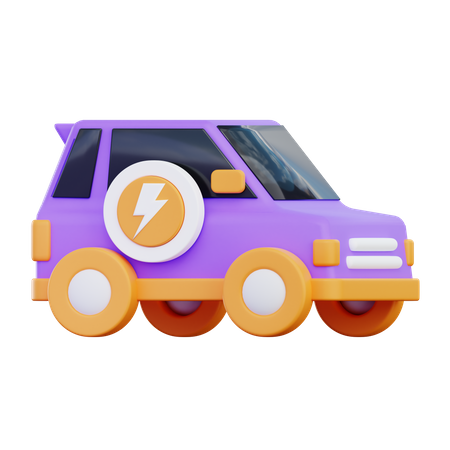 Electric Car  3D Icon