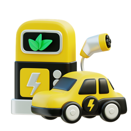 Electric Car  3D Icon