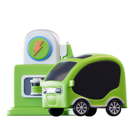 Electric Car  3D Icon