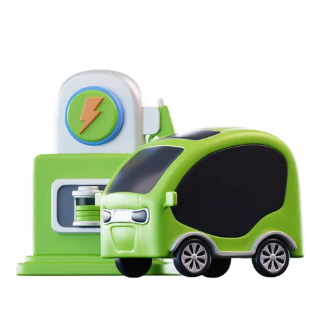 Electric Car  3D Icon