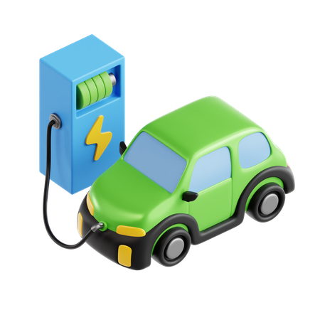 Electric Car  3D Icon