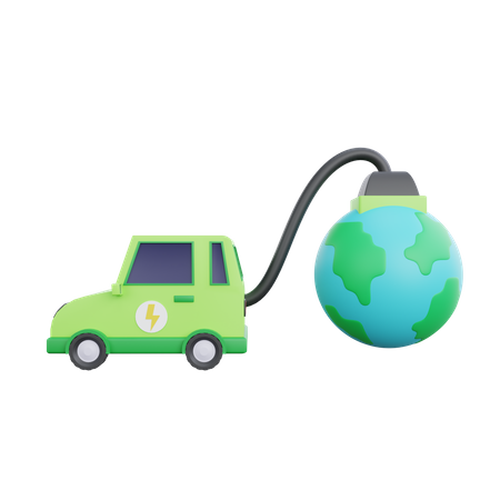 Electric Car  3D Icon