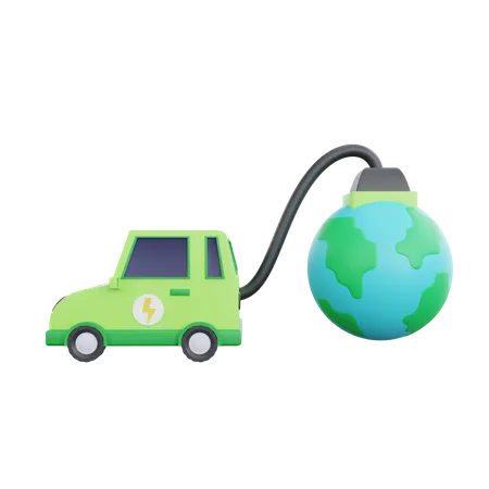 Electric Car  3D Icon