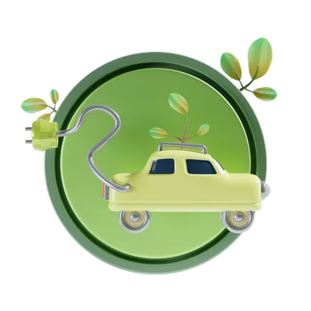 Electric Car  3D Icon