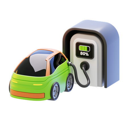 Electric Car  3D Icon