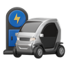 3d electric car logo