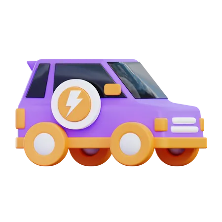 Electric Car 3D Icon