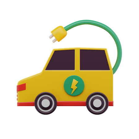 Electric Car 3D Icon