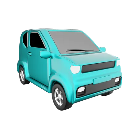 3 D Rendering Turquoise Electric Car Icon 3 D Render Turquoise Hybrid Vehicles Eco Friendly Vehicle Concept Icon 3D Icon