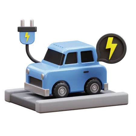 Electric Car 3 D Illustration 3D Icon