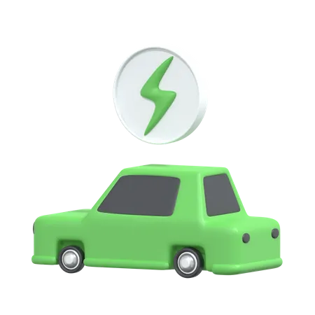 Electric Car 3 D Ecology Icon 3D Icon