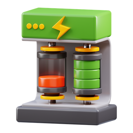 Electric Car Battery Charging  3D Icon