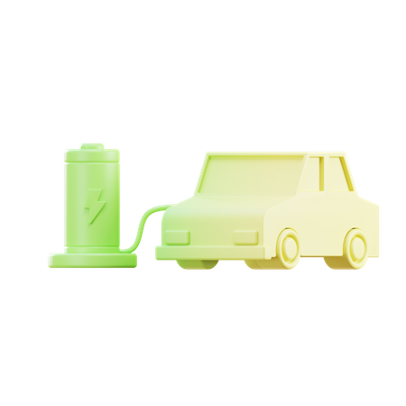 Electric Car Charging  3D Icon