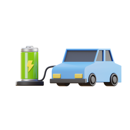 Electric Car Charging  3D Icon