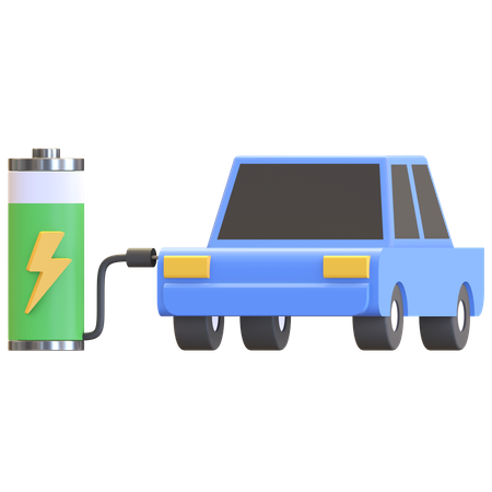 Electric car charging 3D Illustration