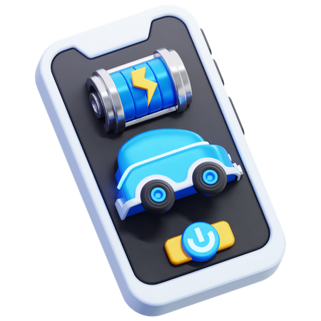 電気自動車充電制御アプリ  3D Icon