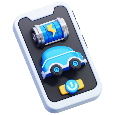 Electric Car Charging Control App  3D Icon