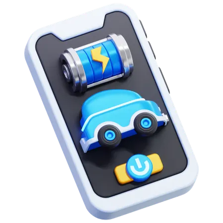 Electric Car Charging Control App  3D Icon