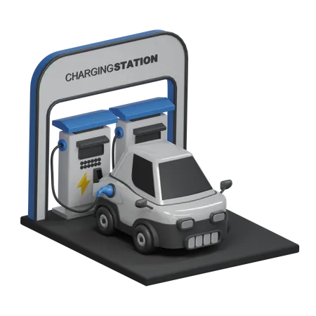 Electric car charging station  3D Icon