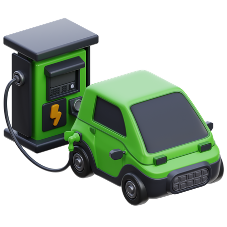 Electric Car Charging Station  3D Icon