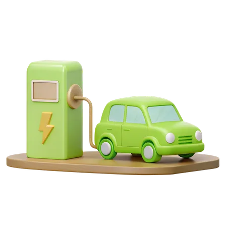 Electric Car Charging Station  3D Icon