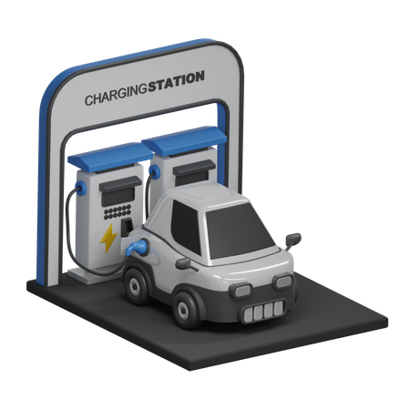 Electric car charging station  3D Icon