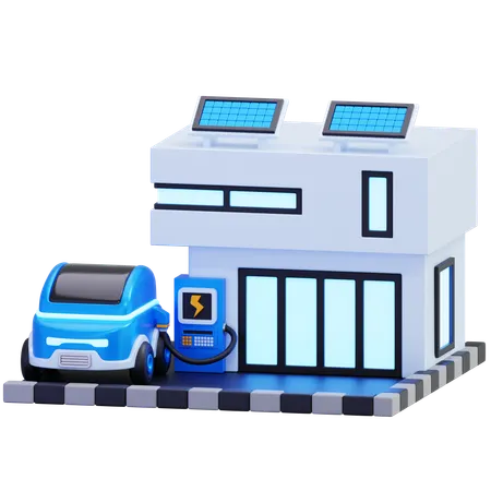 Electric Car Charging Station At Home  3D Icon