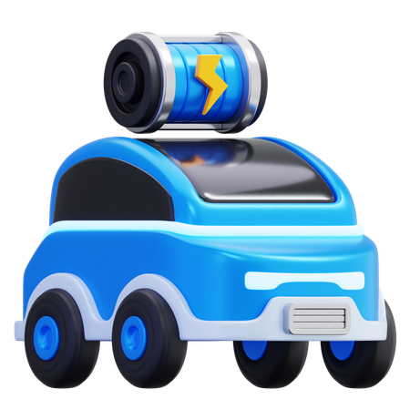 電気自動車のバッテリー満タン  3D Icon