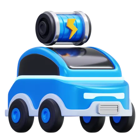電気自動車のバッテリー満タン  3D Icon