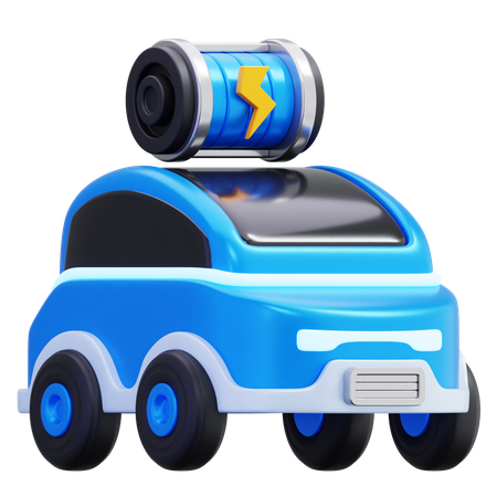 Electric Car Full Battery  3D Icon