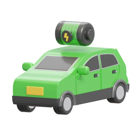 Electric Car Full Battery  3D Icon