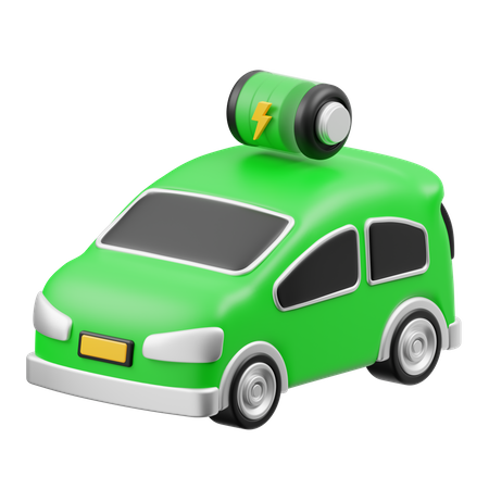 Electric Car Full Battery  3D Icon