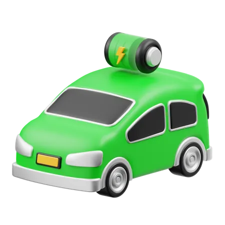 Electric Car Full Battery  3D Icon