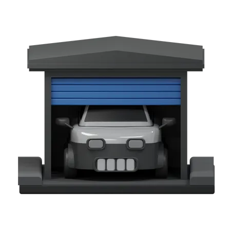Electric Car Garage  3D Icon