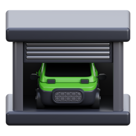 Electric Car Garage  3D Icon