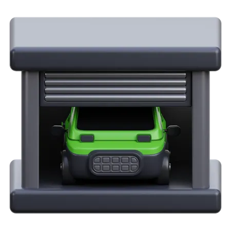 Electric Car Garage  3D Icon