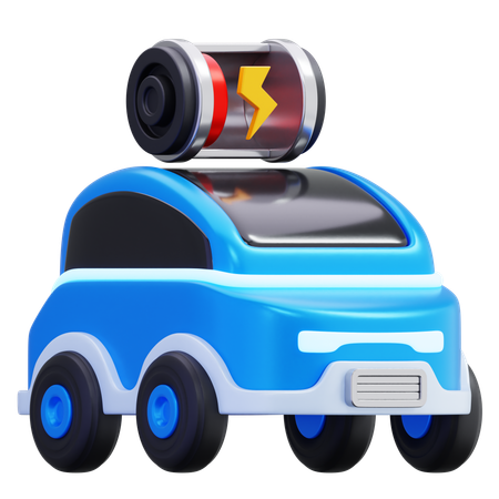 Electric Car Low Battery  3D Icon