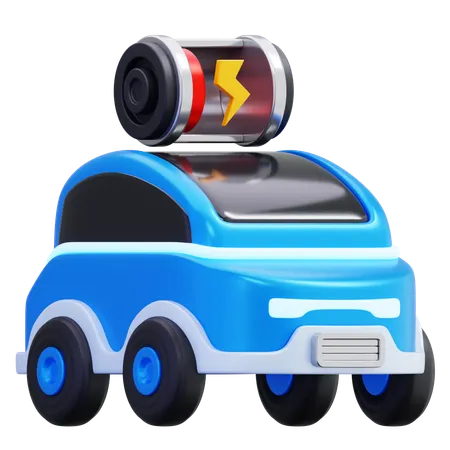 Electric Car Low Battery  3D Icon