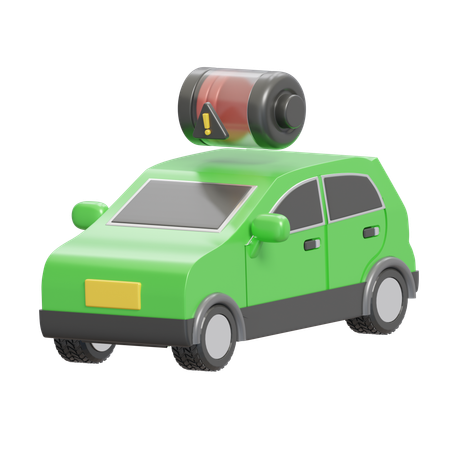 Electric Car Low Battery  3D Icon