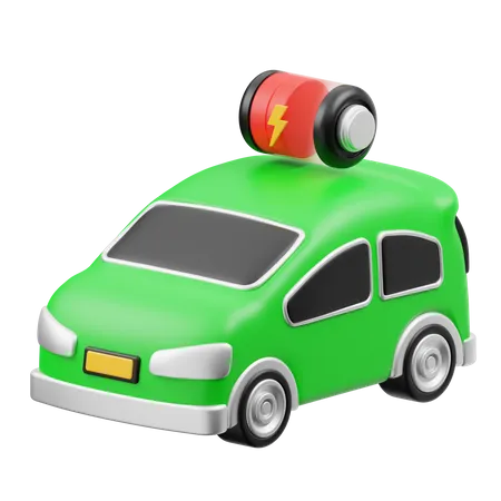 Electric Car Low Battery  3D Icon