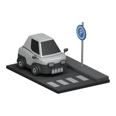 Electric Car Parking  3D Icon