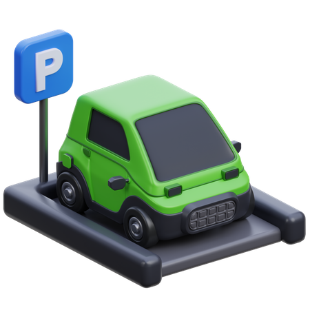 Electric Car Parking  3D Icon