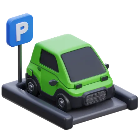 Electric Car Parking  3D Icon