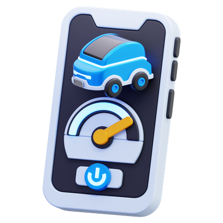 Electric Car Speed Control App  3D Icon